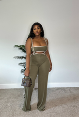 Living it up overall set (Olive)